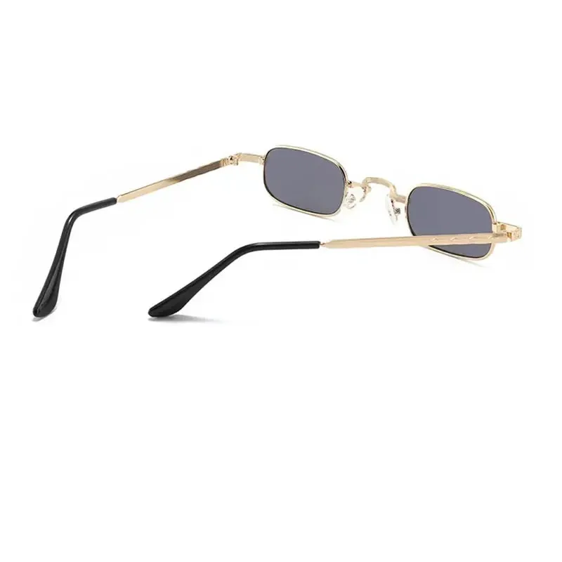 Women Legs Shape Mirror Oval Frame Trendy Small Metal Luxury Sunglasses
