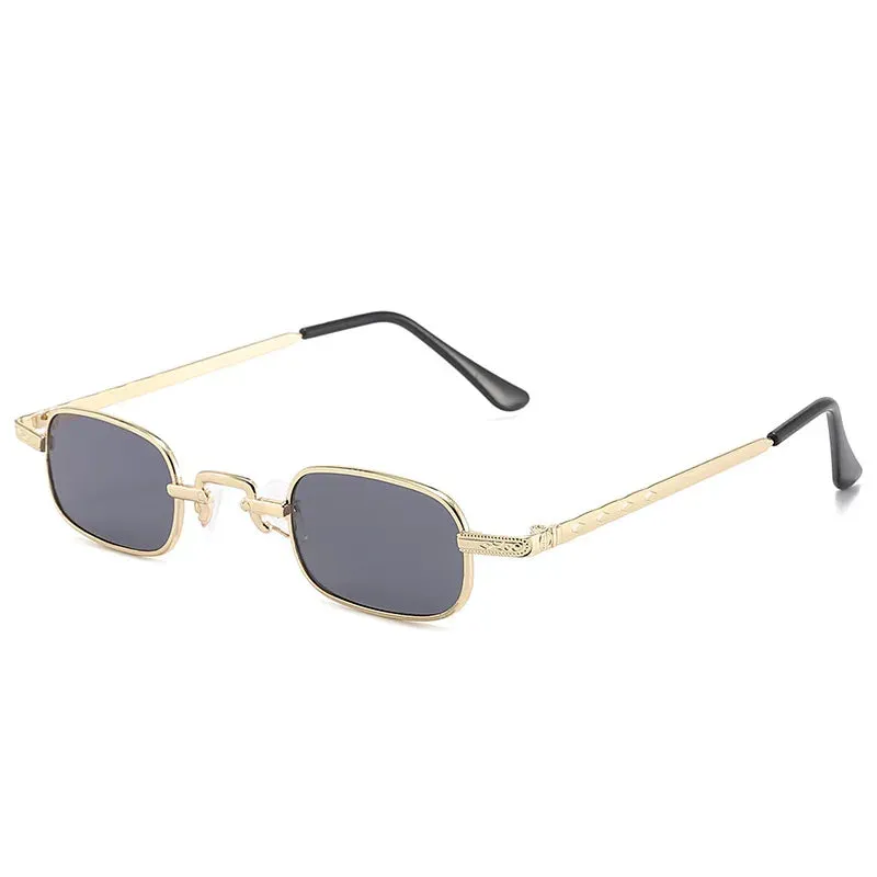 Women Legs Shape Mirror Oval Frame Trendy Small Metal Luxury Sunglasses