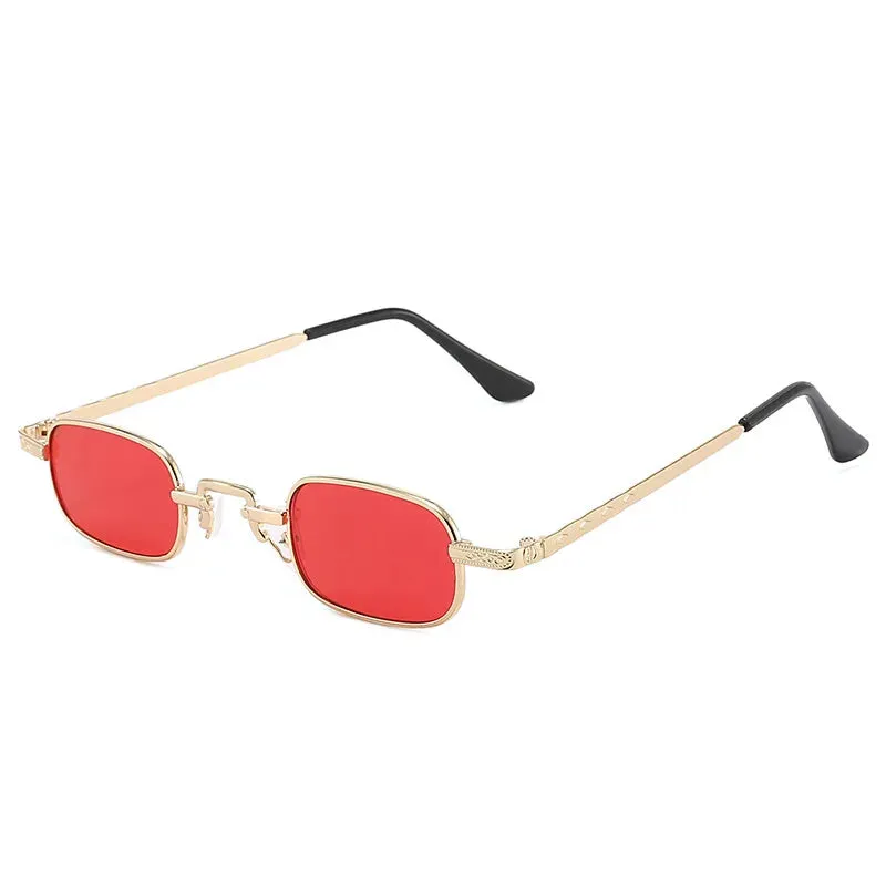 Women Legs Shape Mirror Oval Frame Trendy Small Metal Luxury Sunglasses