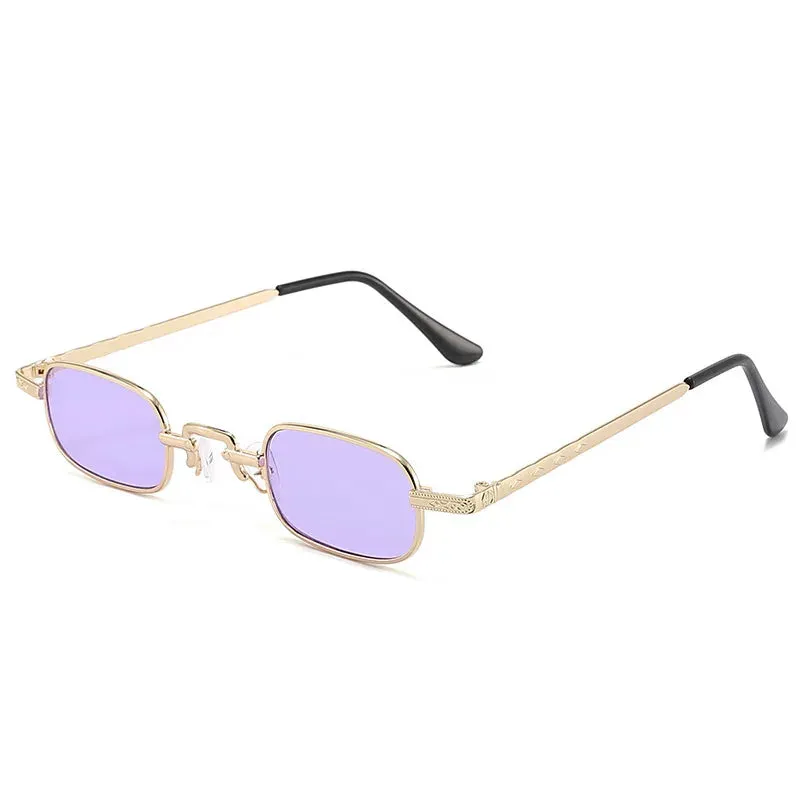 Women Legs Shape Mirror Oval Frame Trendy Small Metal Luxury Sunglasses