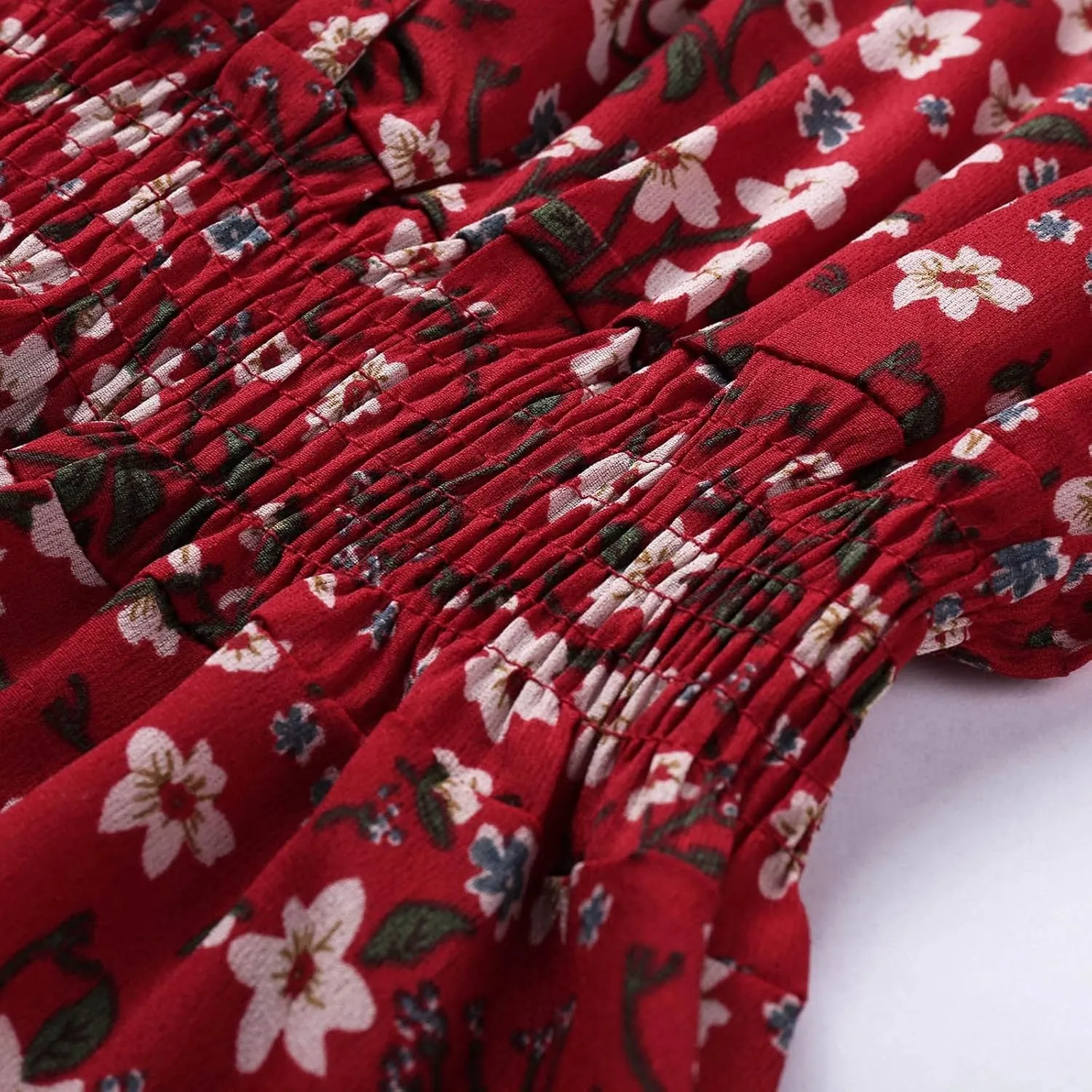 Women's 2025 Summer Boho Floral Print V Neck Ruffle Swing Beach Long Maxi Dress Beach Flowy Sundress