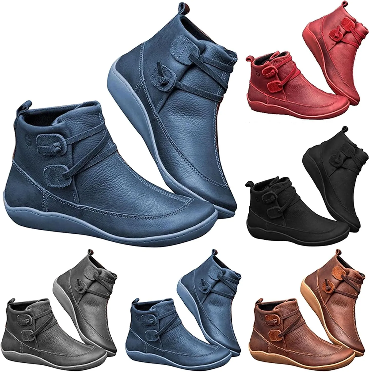 Women's Ankle Boots & Booties Ankle Booties for Women Flat Ankle Boots for Women Boot Shoes for Women Fashion Round Toe Side Zipper Pointd Toe Suede
