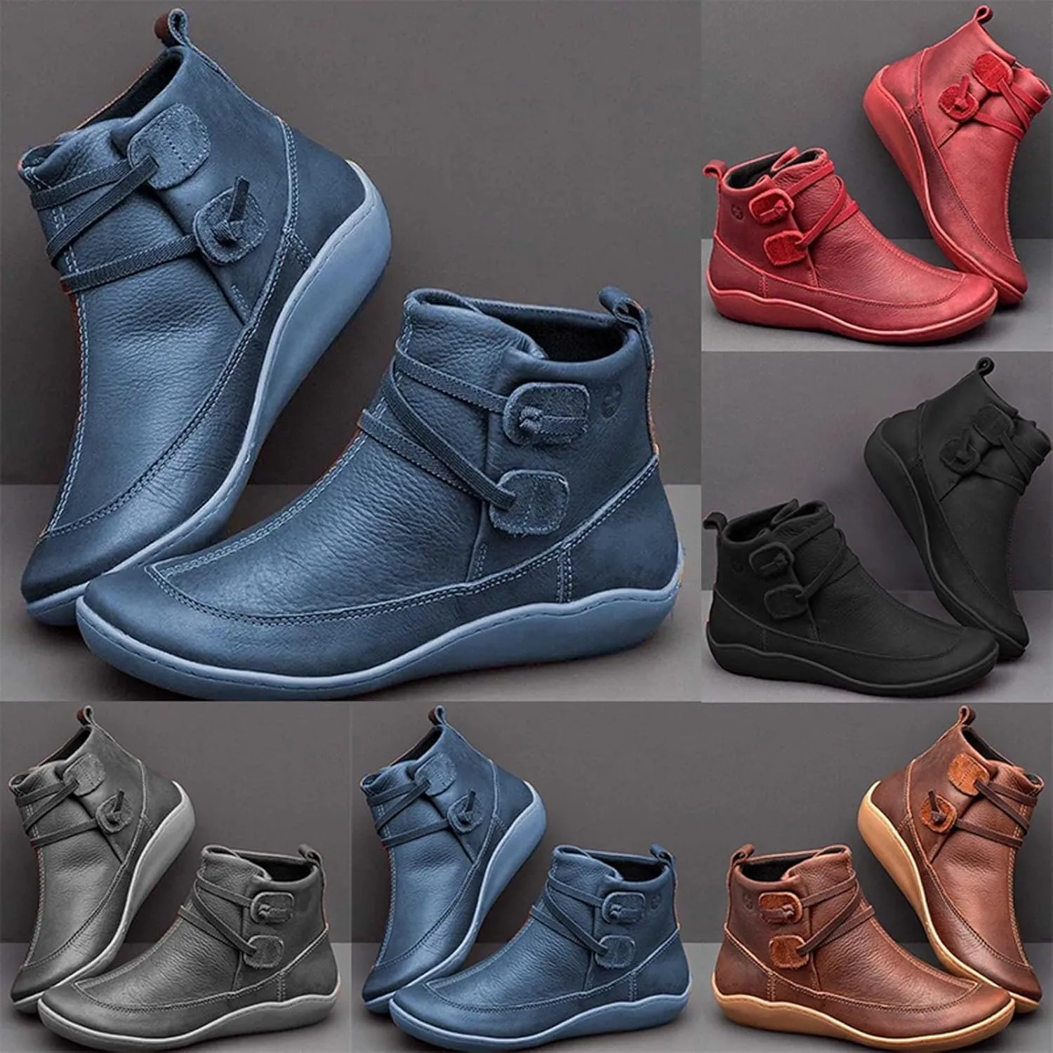 Women's Ankle Boots & Booties Ankle Booties for Women Flat Ankle Boots for Women Boot Shoes for Women Fashion Round Toe Side Zipper Pointd Toe Suede