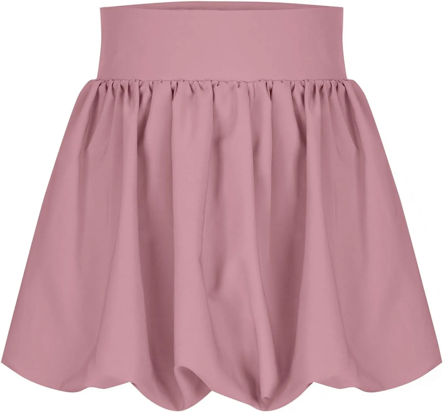 Womens Bubble Mini Skirt Y2k Solid Color Ruffle Hem Pleated Short Puffball Balloon Short Skirts Party Clubwear
