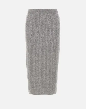 Wool Silk Cashmere Longuette Skirt